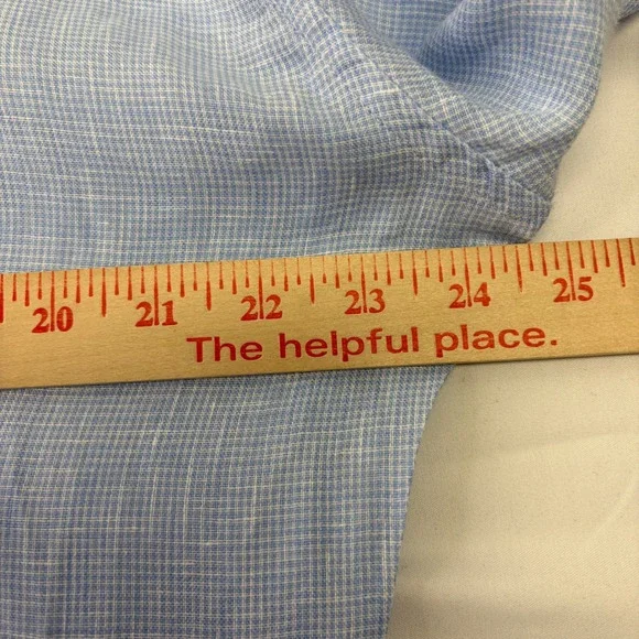 Rye 51 Mens Button Down Shirt Blue Linen Feel Small Batch XL Breathable Luxury - Picture 8 of 10